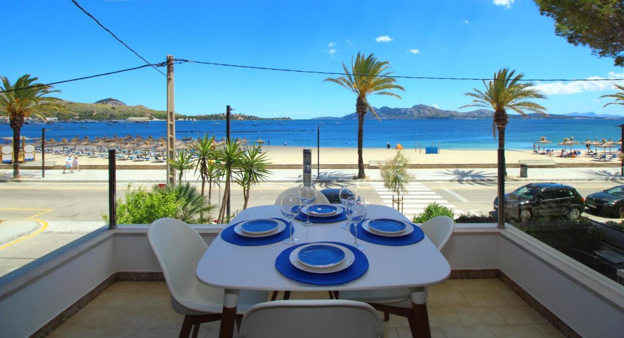 Family Seafront Apt Fantastic Seaview Pollenca Bagian luar foto