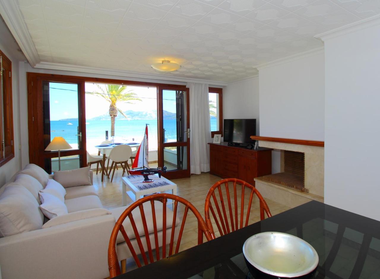 Family Seafront Apt Fantastic Seaview Pollenca Bagian luar foto