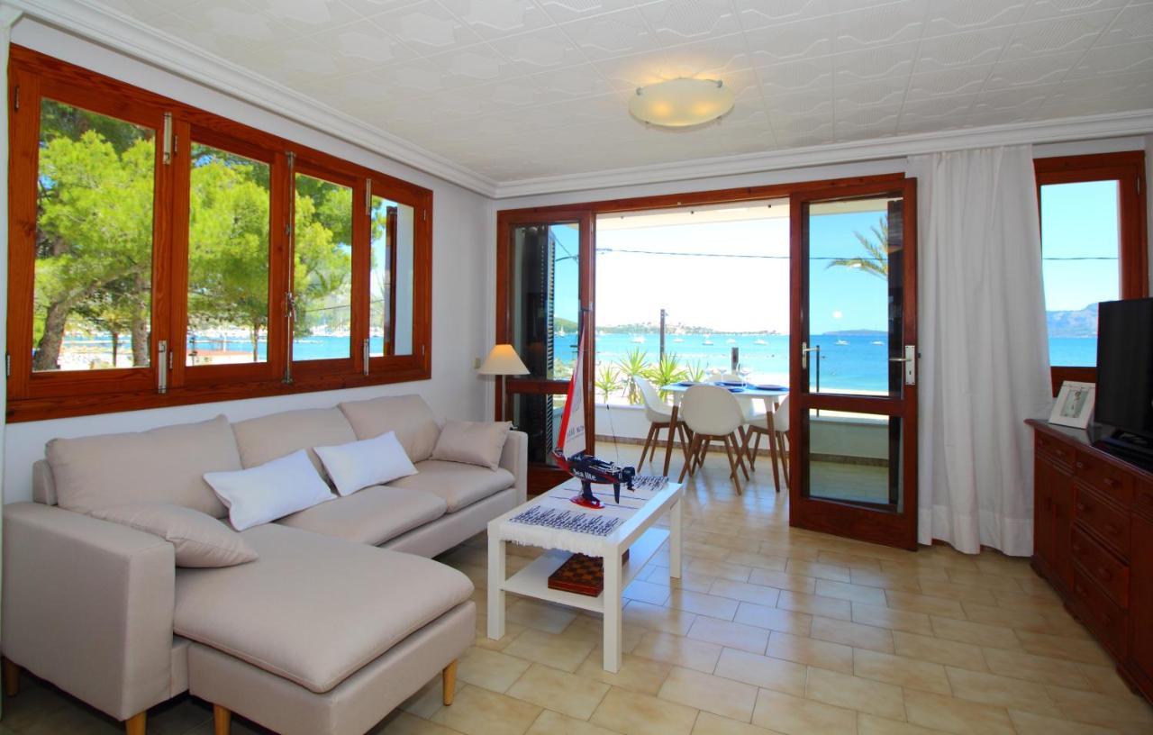 Family Seafront Apt Fantastic Seaview Pollenca Bagian luar foto